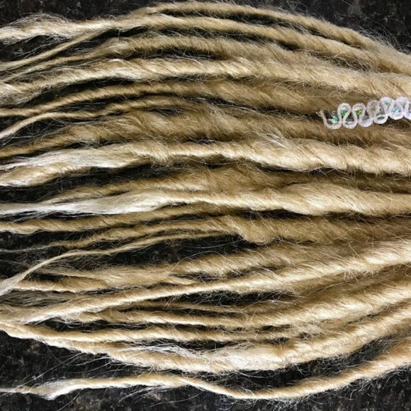 25 Platinum Blonde Dread Dreadlock Hair Extensions main image 2